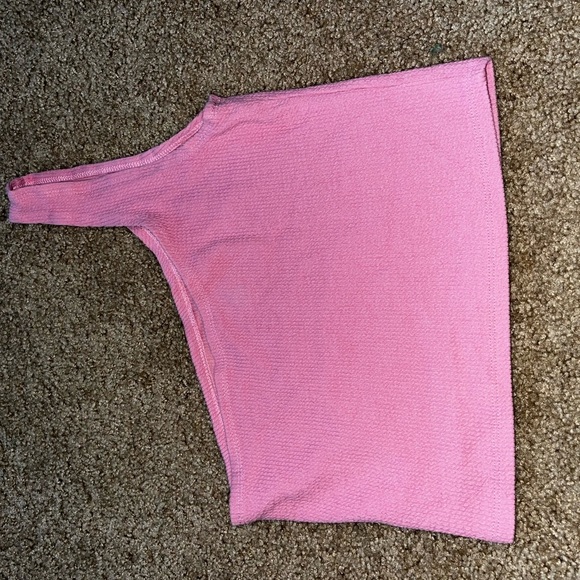 PacSun Pink One shoulder crop top - Picture 4 of 4